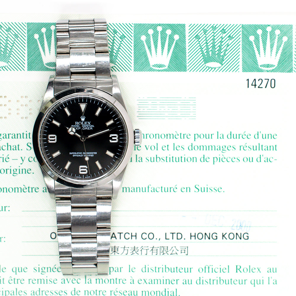 Rolex Explorer 36 14270 Black Dial Dec 2000 – CHRONONATION
