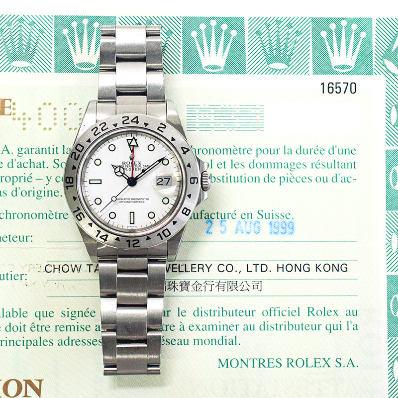 Rolex Explorer II 16570 White Dial Aug 1999