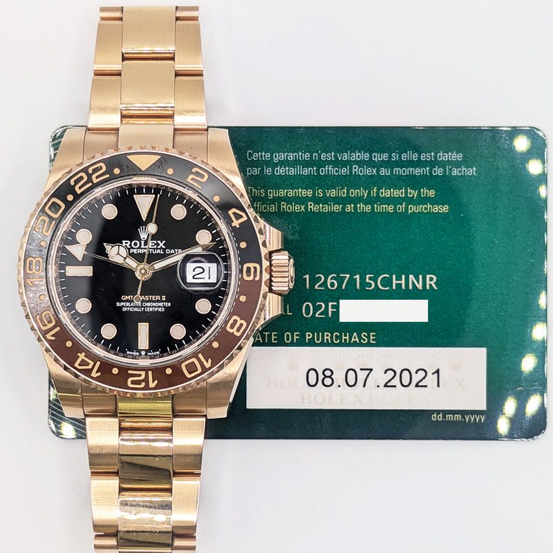 Rolex GMT-Master II 126715CHNR Root Beer Dial Jul 2021