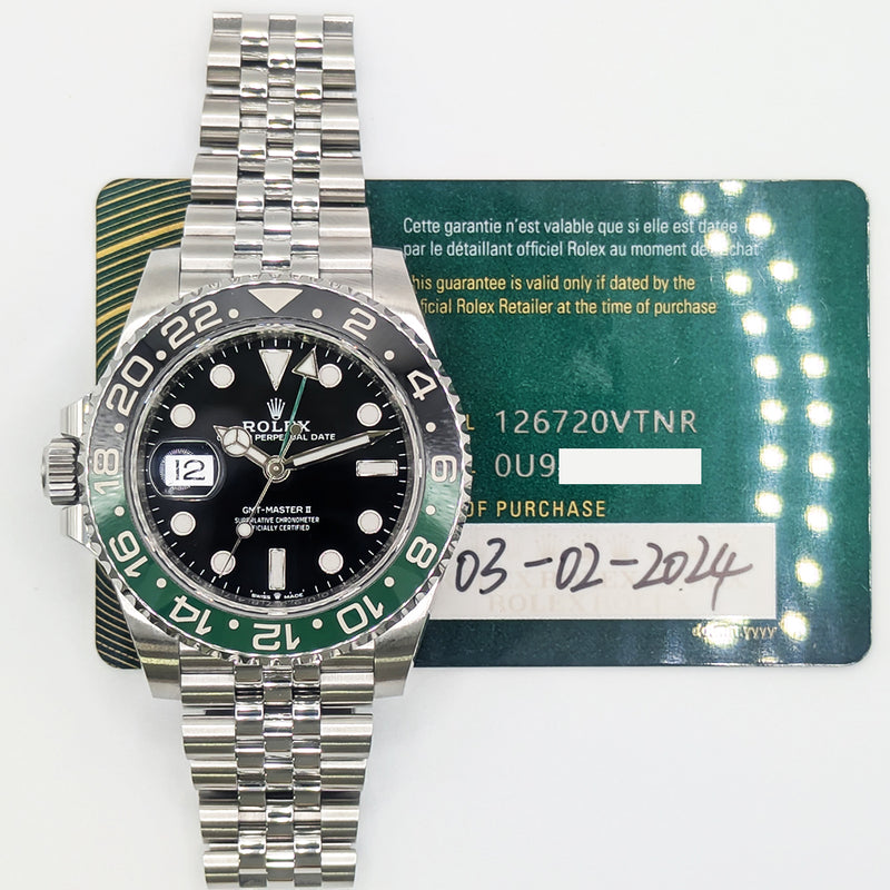 Rolex GMT-Master II 126720VTNR Sprite Dial Feb 2024