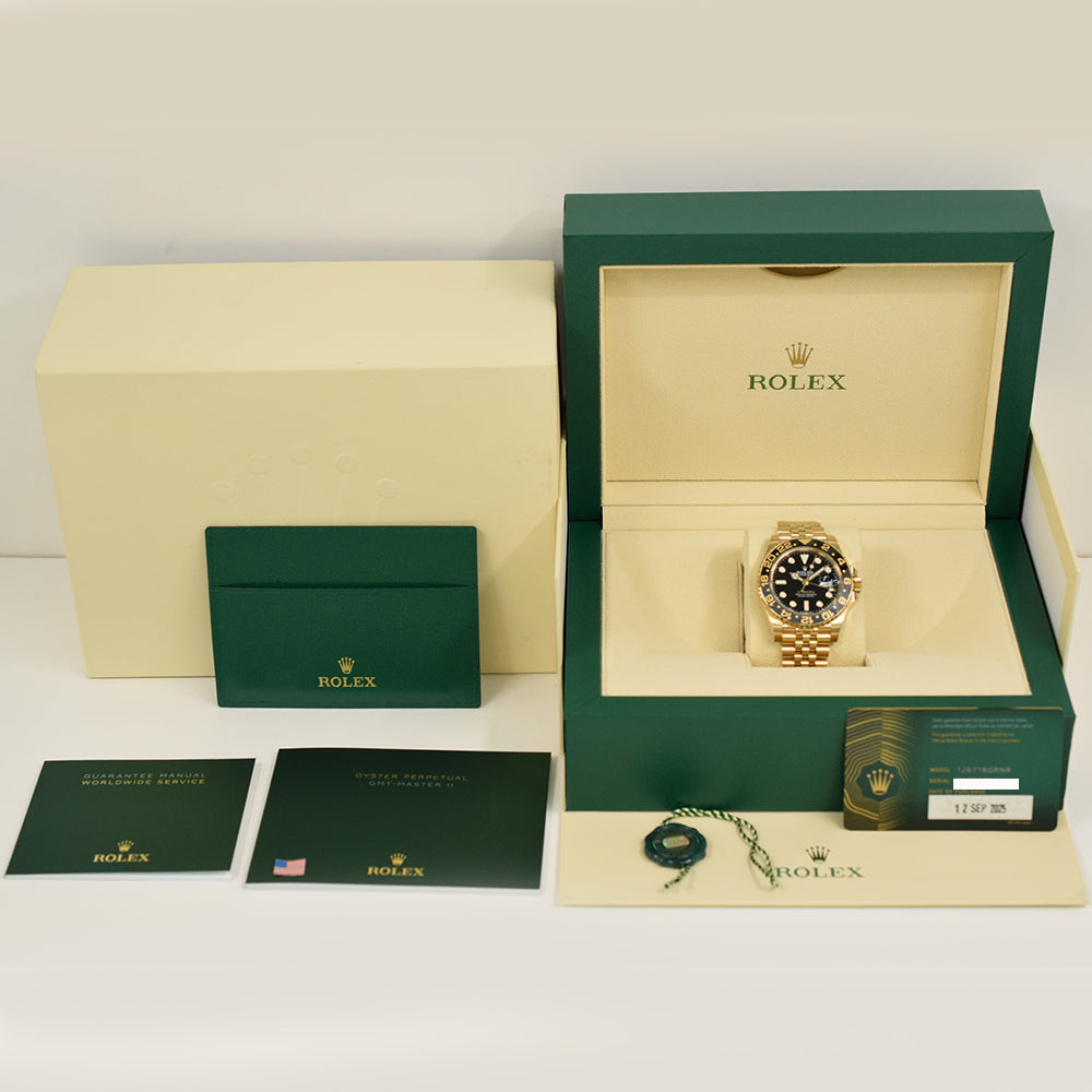Rolex GMT-Master II Yellow Gold 126718GRNR Black Dial Sep 2025