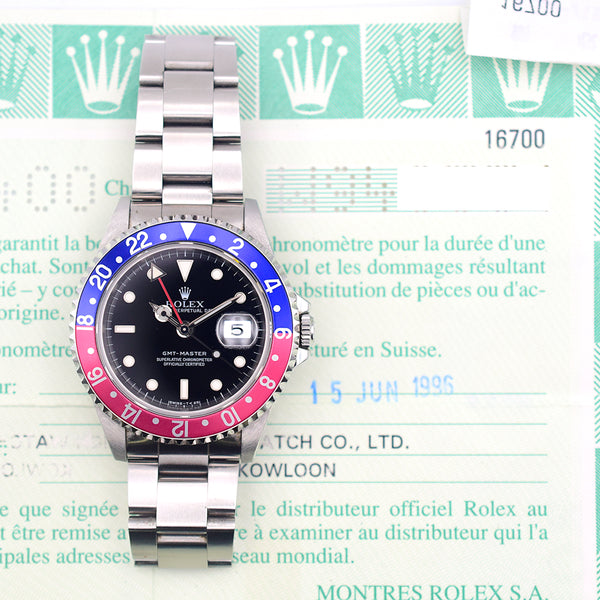 Rolex Gmt-Master 16700 Pepsi Dial Jun 1996