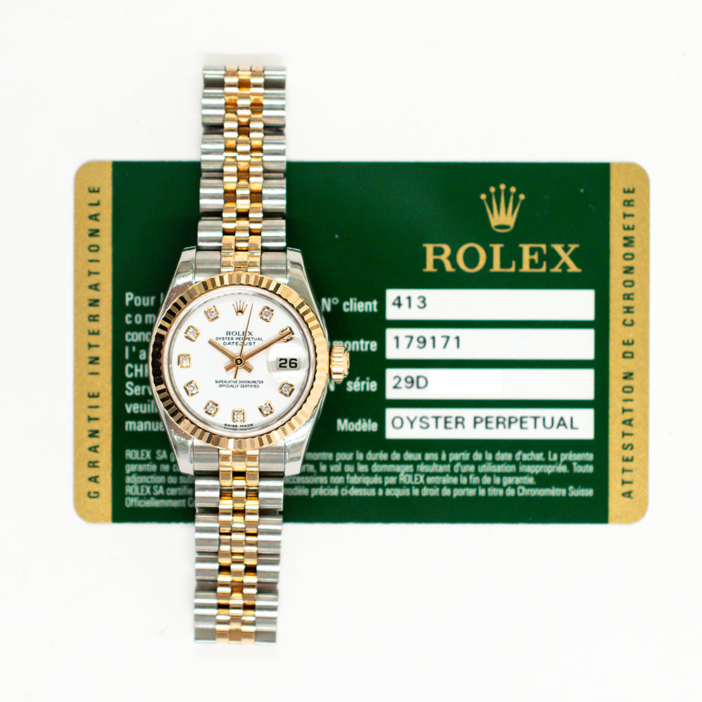 Rolex Ladies DateJust 26 2011 Buy Genuine Used Lady-Datejust 26 179171 Watch - Rose Dial  main image 3