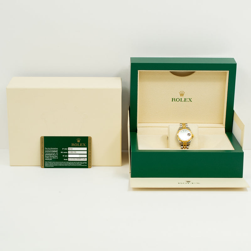Rolex Lady Datejust 179173G Black Diamond Dial Oct 2009