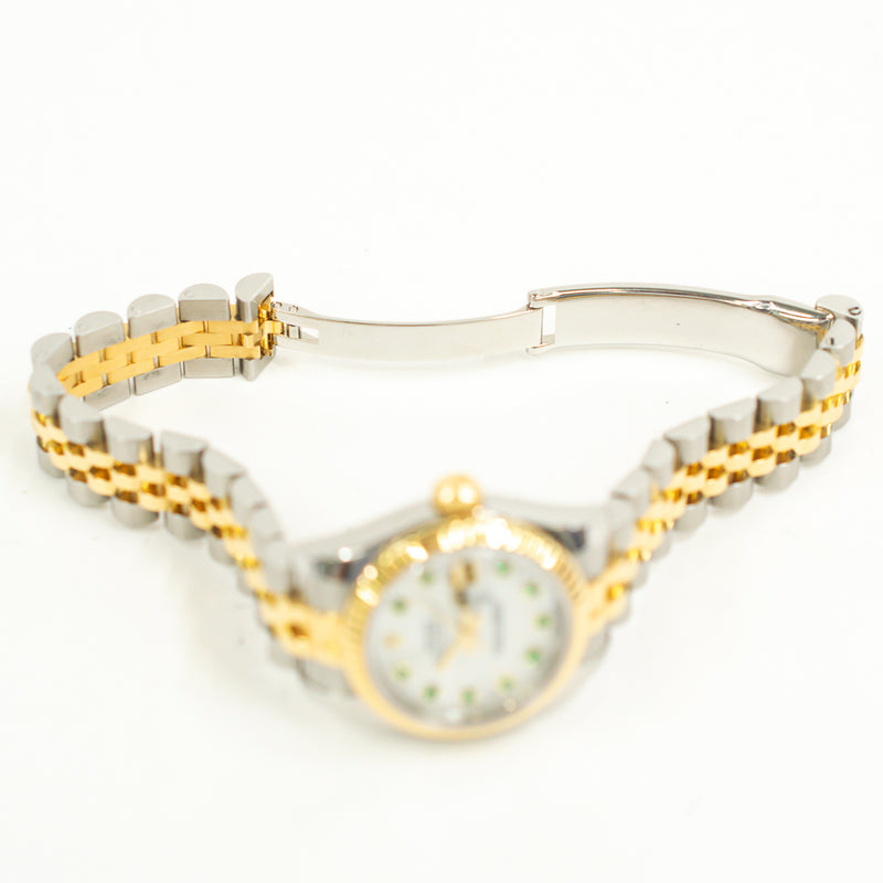 Rolex Lady Datejust 179173G White MOP Emeralds Dial Jun 2020