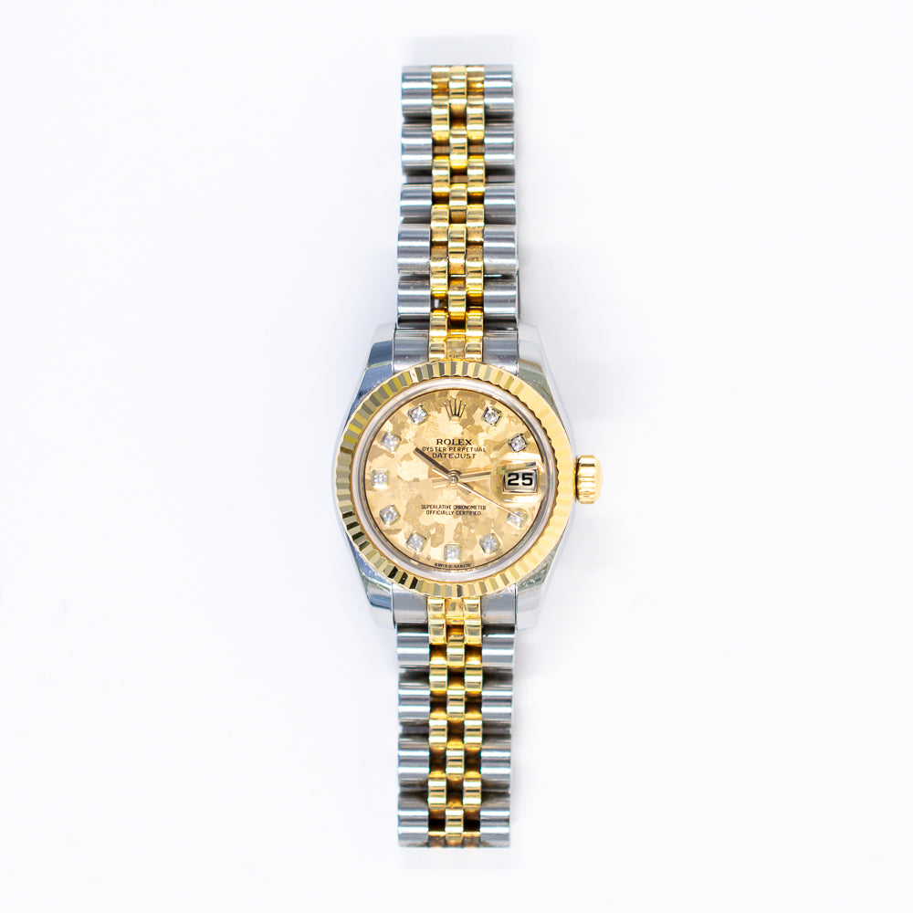 Rolex Lady Datejust 26mm 179173G Gold Crystal Diamond Dial Jan 2014 ...