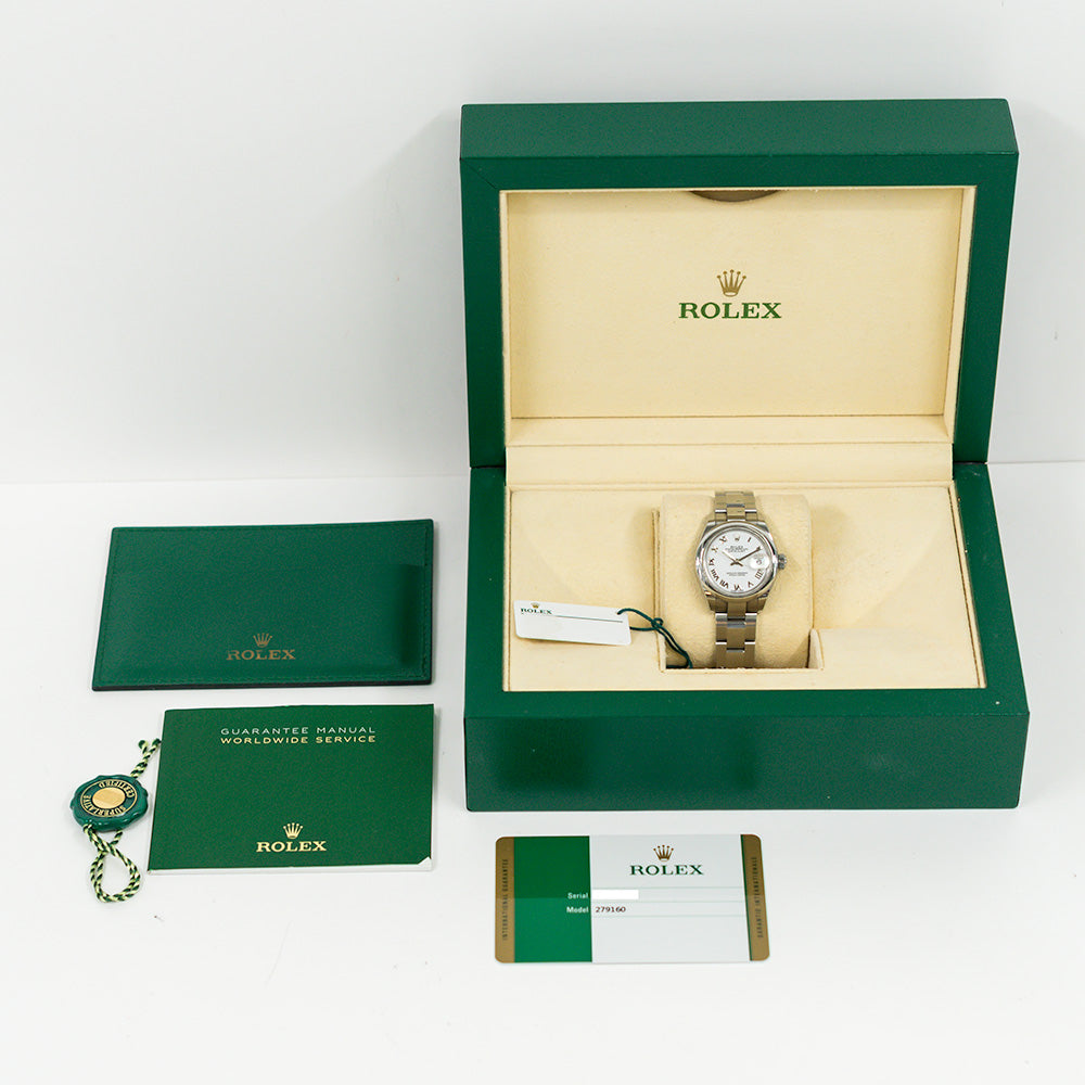 Rolex Lady Datejust 279160 White Roman Dial Dec 2019 – CHRONONATION