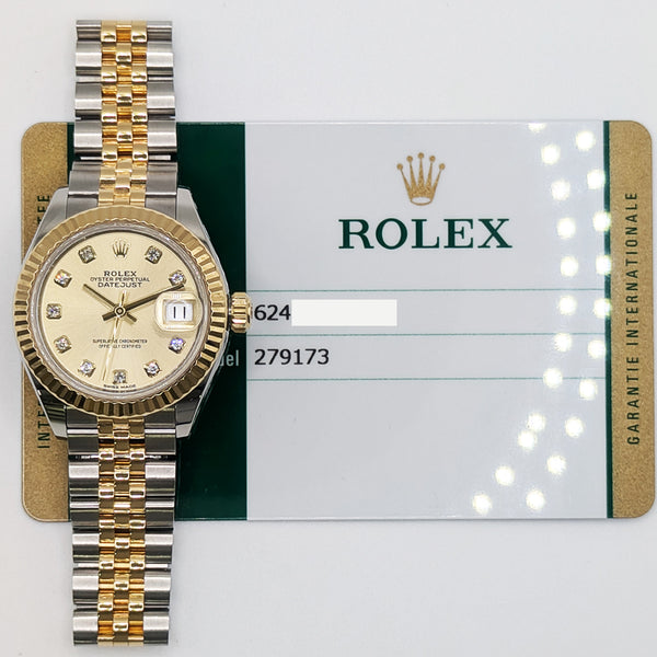 Rolex Lady Datejust 279173 Champagne Diamond Dial May 2018