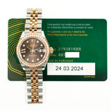 Rolex Lady Datejust 279381RBR Chocolate Star Diamond Dial Mar 2024