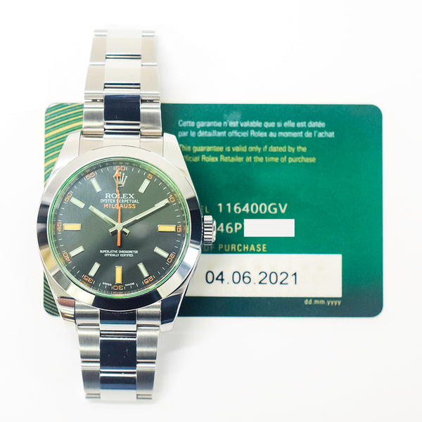 Rolex Milgauss 116400GV Black Dial Jun 2021
