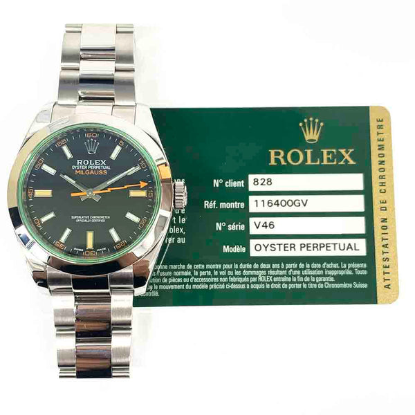 Rolex Milgauss 116400GV Black Dial Oct 2009