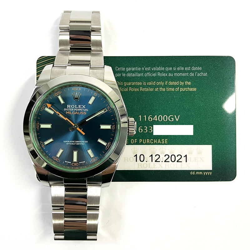 Rolex Milgauss 116400GV Blue Dial Dec 2021