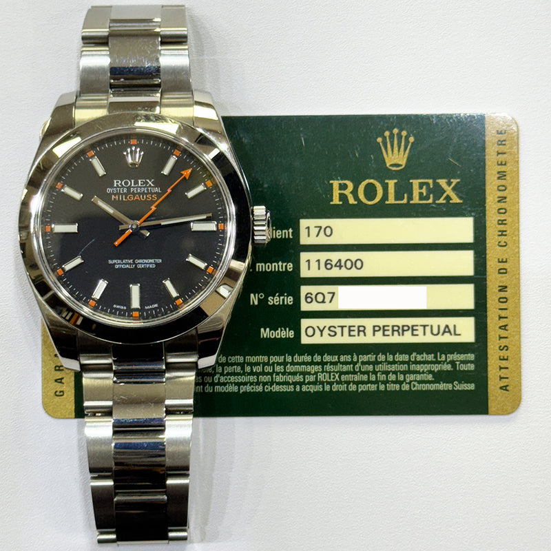 Rolex Milgauss 116400 Black Dial Mar 2013 – CHRONONATION