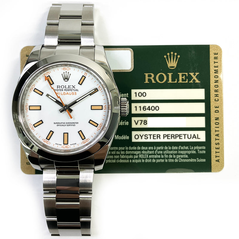 Rolex Milgauss 116400 White Dial Apr 2012