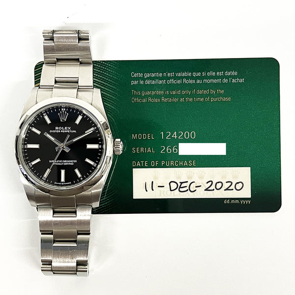 Rolex Oyster Perpetual 124200 Black Dial Dec 2020