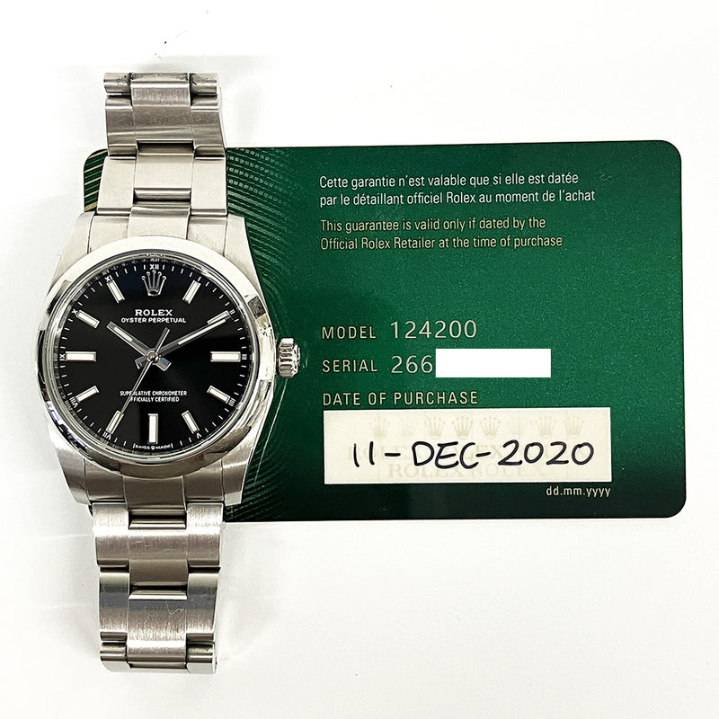 Rolex Oyster Perpetual 124200 Black Dial Dec 2020