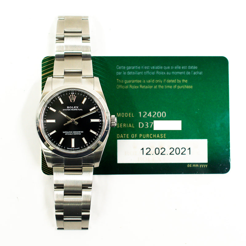 Rolex Oyster Perpetual 124200 Black Dial Feb 2021