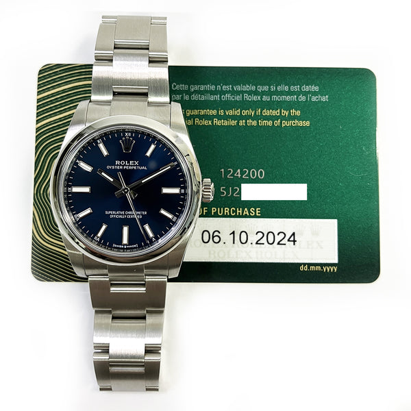 Rolex Oyster Perpetual 124200 Blue Dial Oct 2024