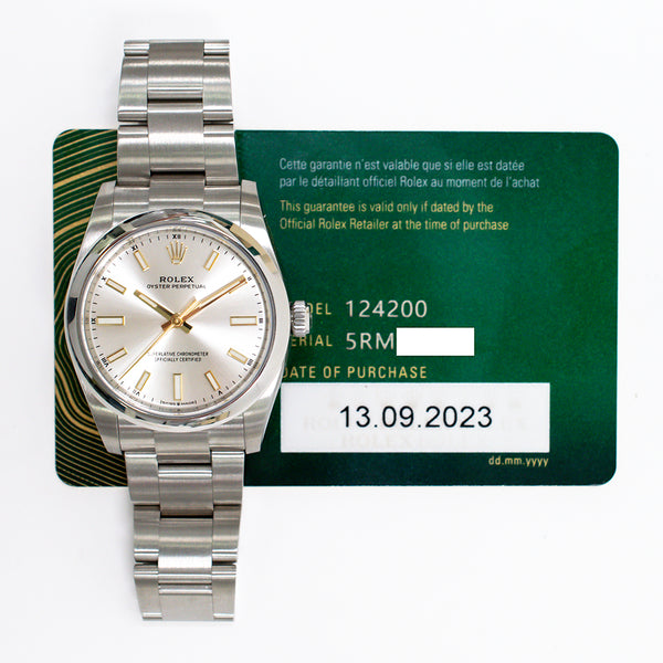 Rolex Oyster Perpetual 124200 Silver Dial Sep 2023