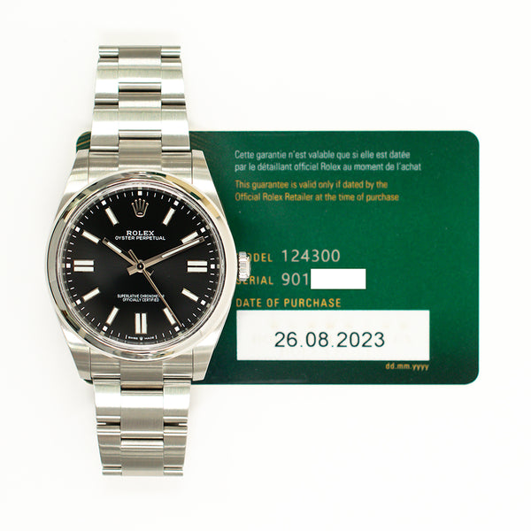 Rolex Oyster Perpetual 124300 Black Dial Aug 2023