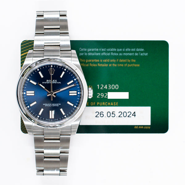 Rolex Oyster Perpetual 124300 Blue Dial May 2024