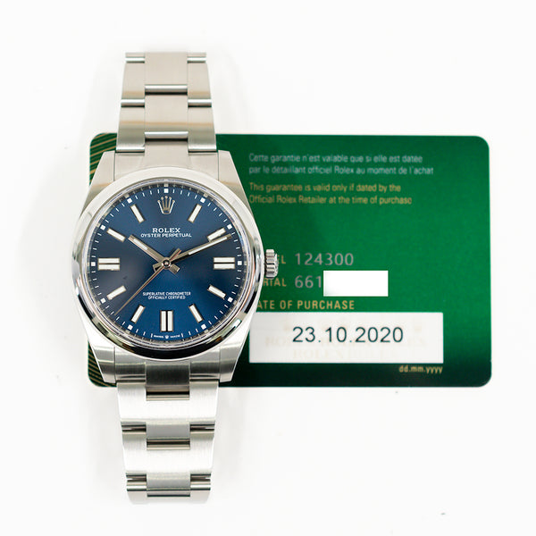 Rolex Oyster Perpetual 124300 Blue Dial Oct 2020