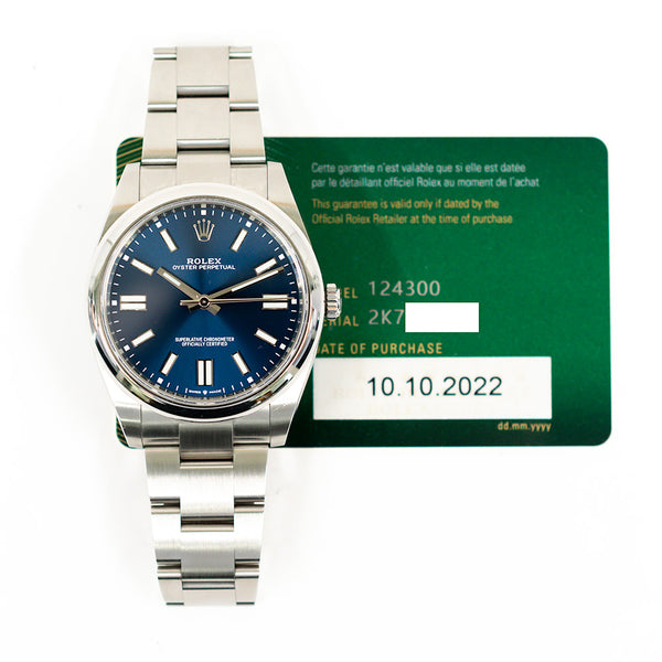 Rolex Oyster Perpetual 124300 Blue Dial Oct 2022