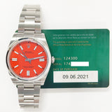 Rolex Oyster Perpetual 124300 Coral Red Dial Jun 2021