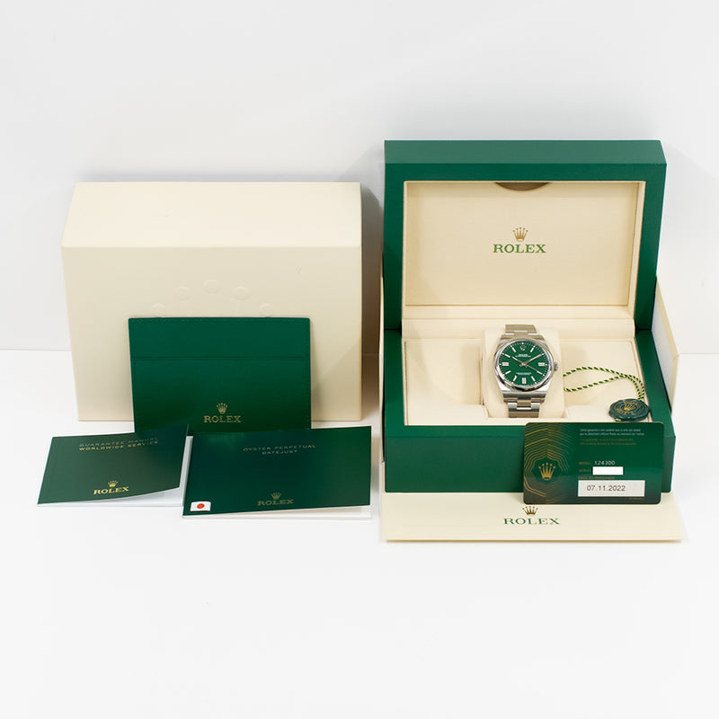 Rolex Oyster Perpetual 124300 Green Dial Nov 2022