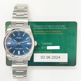 Rolex Oyster Perpetual 126000 Blue Dial Jun 2024