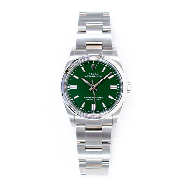 Rolex Oyster Perpetual 126000 Green Dial Feb 2024
