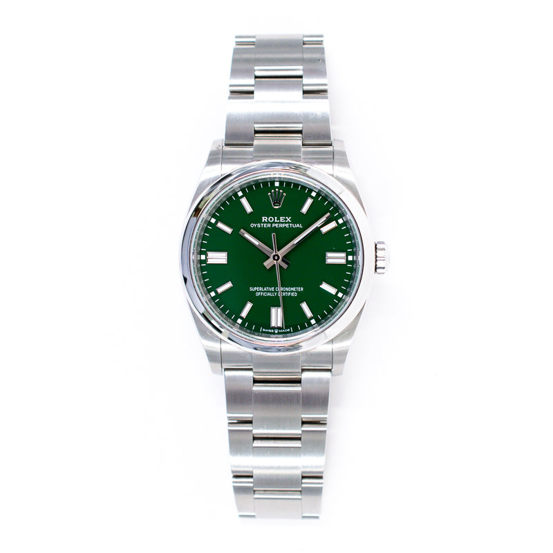 Rolex Oyster Perpetual 126000 Green Dial Feb 2024