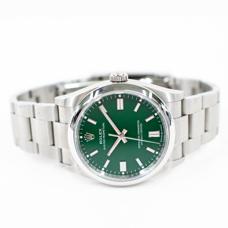 Rolex Oyster Perpetual 126000 Green Dial Feb 2024