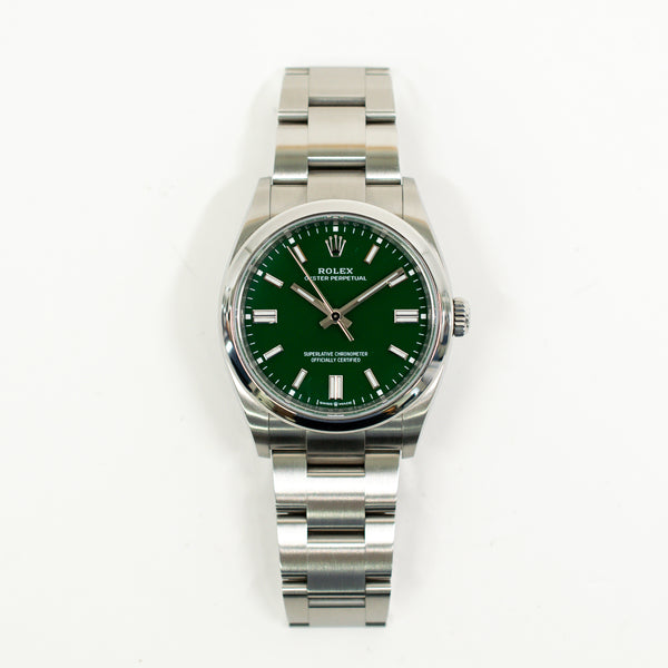 Rolex Oyster Perpetual 126000 Green Dial Oct 2024