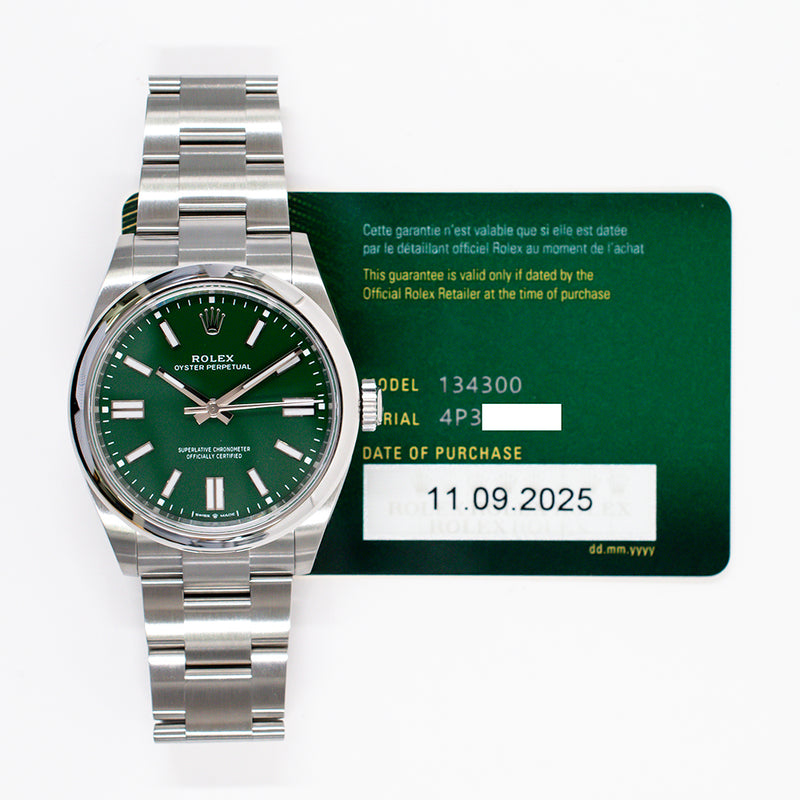 Rolex Oyster Perpetual 134300 Green Dial Sep 2025 – CHRONONATION