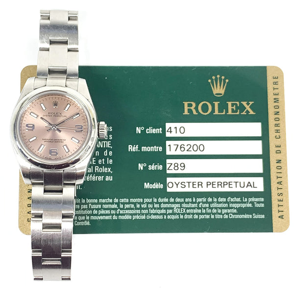 Rolex Oyster Perpetual 176200 Salmon Dial Sep 2007
