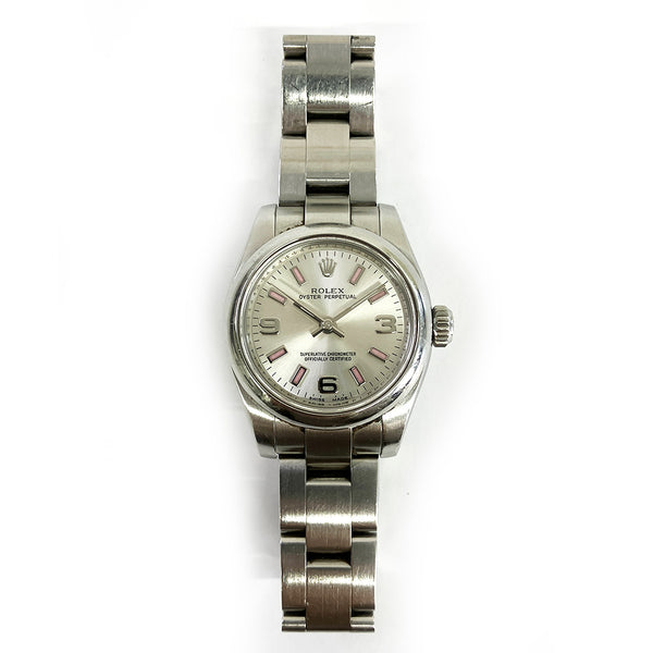 Rolex Oyster Perpetual 176200 Silver Arabic Dial Apr 2013