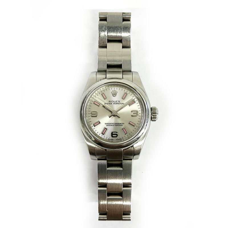 Rolex Oyster Perpetual 176200 Silver Arabic Dial Apr 2013