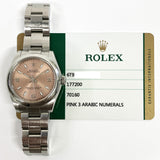 Rolex Oyster Perpetual 177200 Pink Dial Aug 2014