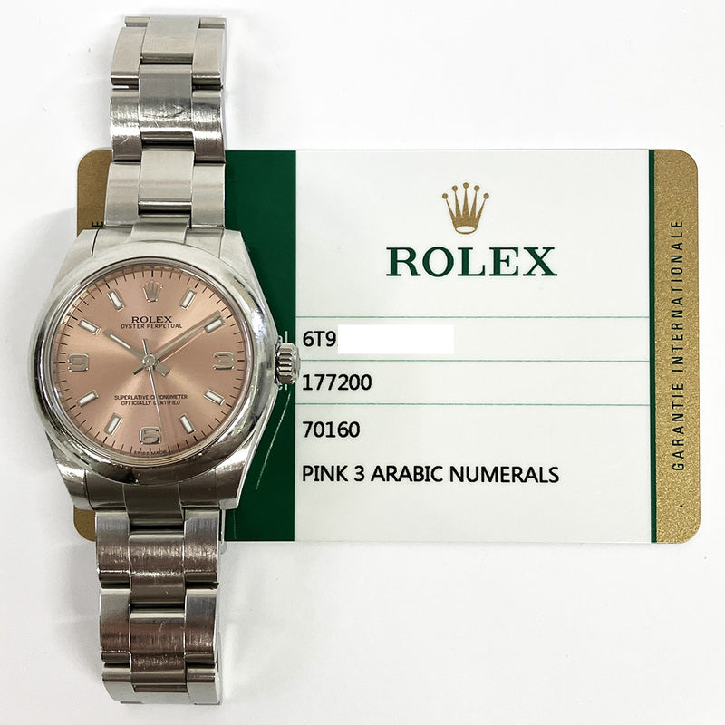 Rolex Oyster Perpetual 177200 Pink Dial Aug 2014