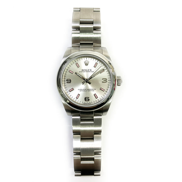 Rolex Oyster Perpetual 177200 Silver Arabic Dial Apr 2016
