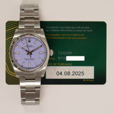 Rolex Oyster Perpetual 34mm 124200 Lavender Dial Aug 2025 - View 2