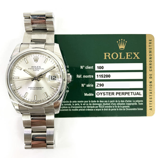 Rolex Oyster Perpetual Date 15200 Silver Dial Jul 2007