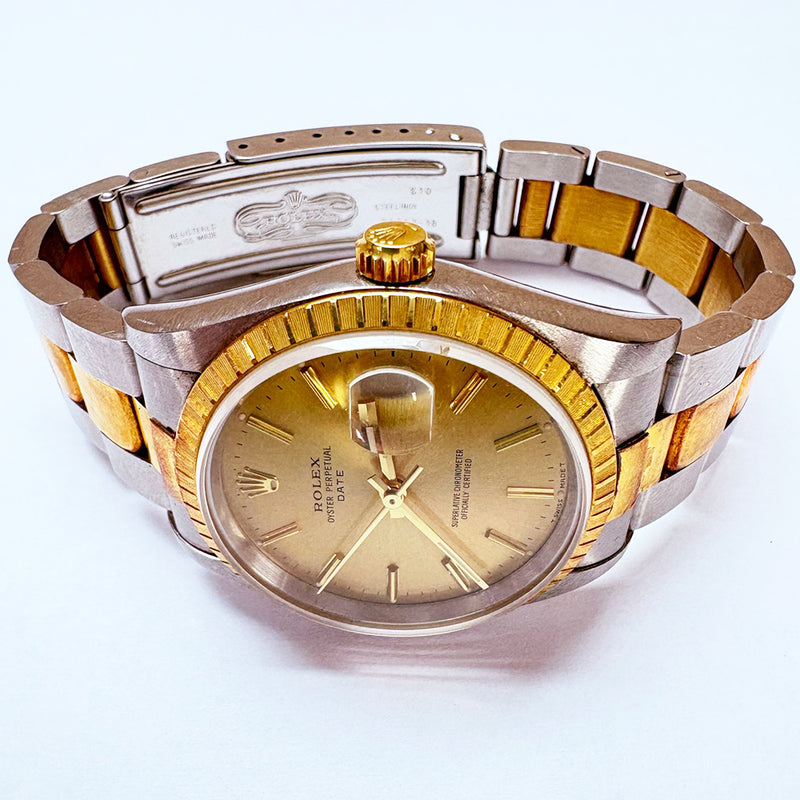 Rolex Oyster Perpetual Date 15223 Champagne Dial Mar 1995