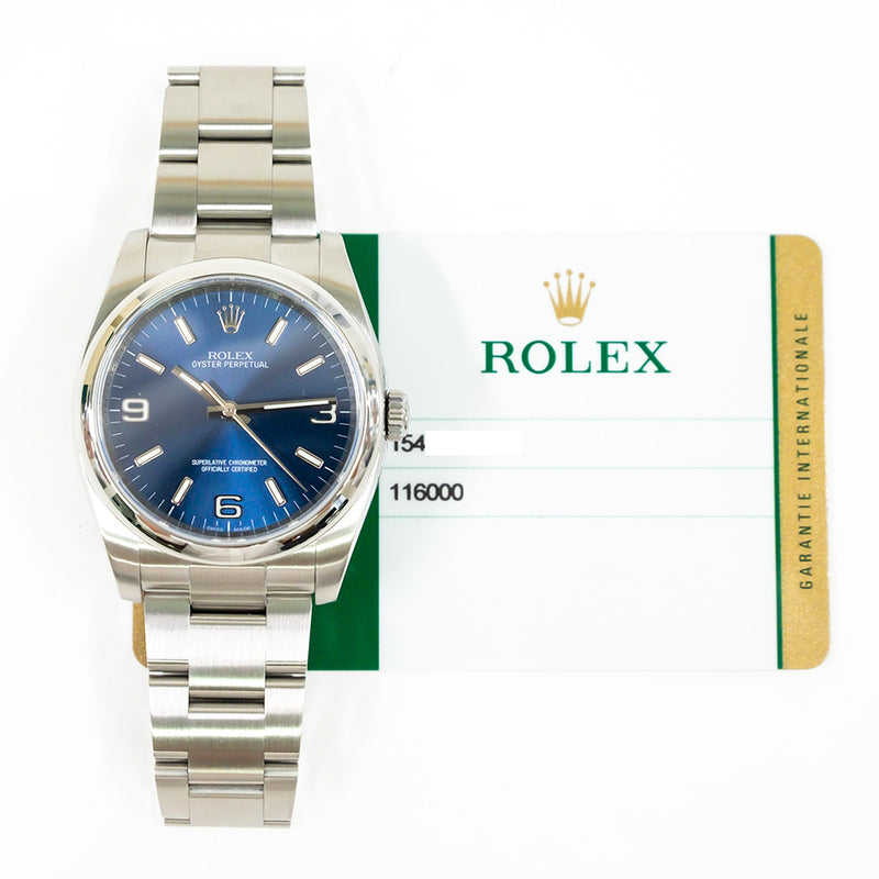 Rolex Oyster perpetual 116000 Blue Dial Jul 2015