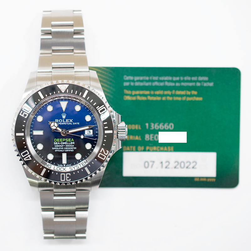 Rolex Sea-Dweller Deepsea 136660 D-Blue Dial Dec 2022