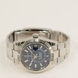 Rolex Sky-Dweller 42mm Steel and White Gold 326934 Blue Dial Dec 2017 - View 3