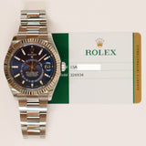Rolex Sky-Dweller 42mm Steel and White Gold 326934 Blue Dial Dec 2017 - View 2