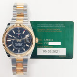 Rolex Sky-Dweller 42mm Steel and Yellow Gold 326933 Black Dial Mar 2021 - View 2