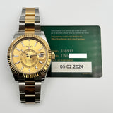 Rolex Sky-Dweller 42mm Steel and Yellow Gold 336933 Champagne Dial Feb 2024 - View 2